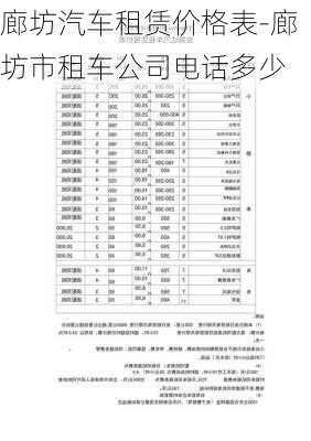 廊坊汽车租赁价格表-廊坊市租车公司电话多少