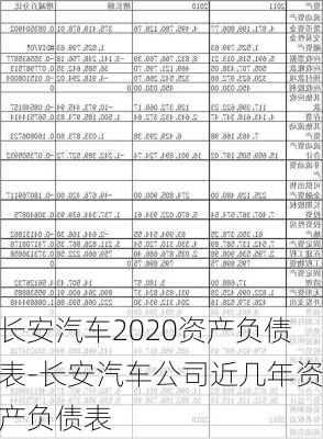 长安汽车2020资产负债表-长安汽车公司近几年资产负债表