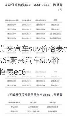 蔚来汽车suv价格表es6-蔚来汽车suv价格表ec6