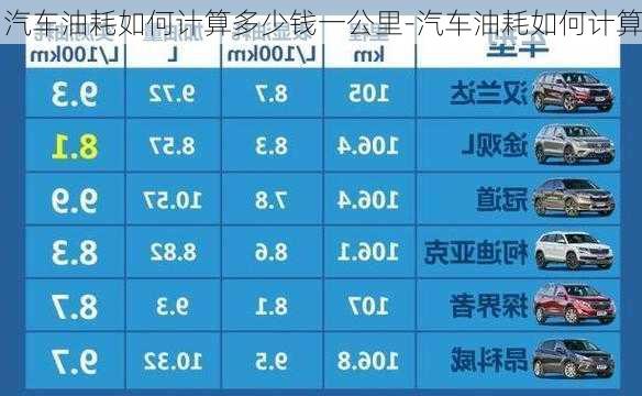 汽车油耗如何计算多少钱一公里-汽车油耗如何计算