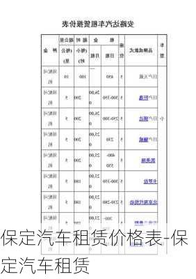 保定汽车租赁价格表-保定汽车租赁