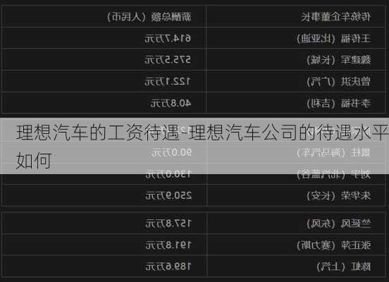 理想汽车的工资待遇-理想汽车公司的待遇水平如何