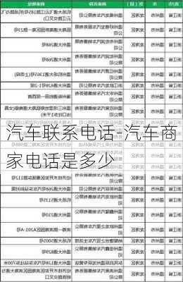 汽车联系电话-汽车商家电话是多少