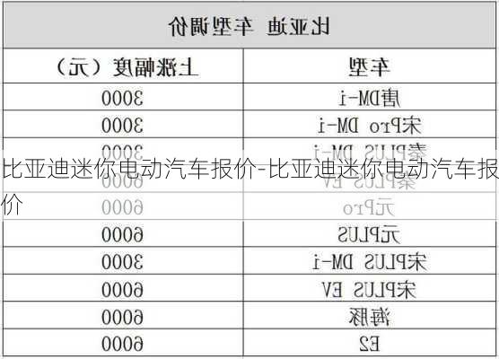 比亚迪迷你电动汽车报价-比亚迪迷你电动汽车报价