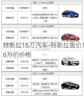 特斯拉16万汽车-特斯拉售价16万的价格