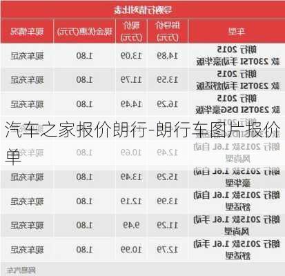 汽车之家报价朗行-朗行车图片报价单