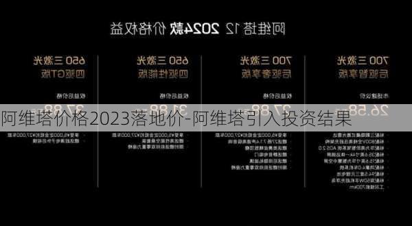 阿维塔价格2023落地价-阿维塔引入投资结果