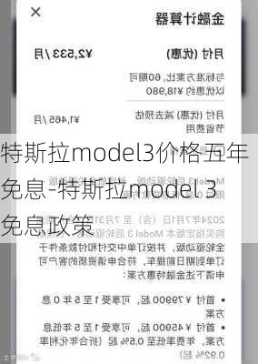 特斯拉model3价格五年免息-特斯拉model 3免息政策