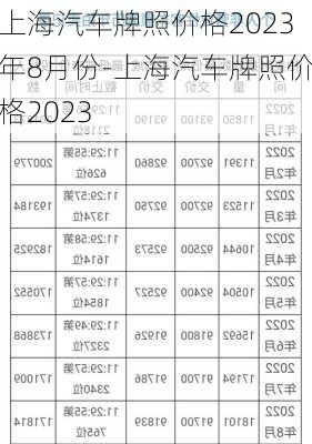 上海汽车牌照价格2023年8月份-上海汽车牌照价格2023