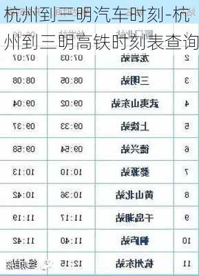 杭州到三明汽车时刻-杭州到三明高铁时刻表查询