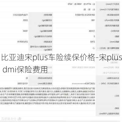 比亚迪宋plus车险续保价格-宋plus dmi保险费用