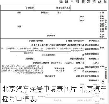 北京汽车摇号申请表图片-北京汽车摇号申请表