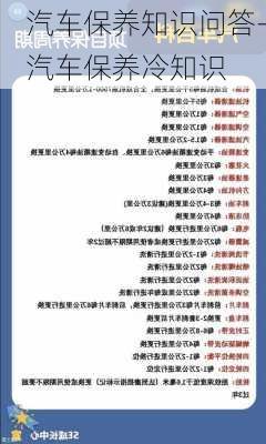 汽车保养知识问答-汽车保养冷知识