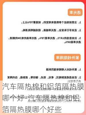 汽车隔热棉和铝箔隔热膜哪个好-汽车隔热棉和铝箔隔热膜哪个好些