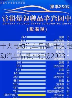 十大电动汽车品牌-十大电动汽车品牌排行榜2023