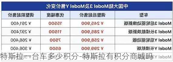 特斯拉一台车多少积分-特斯拉有积分商城吗