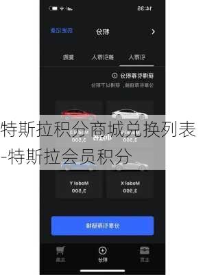 特斯拉积分商城兑换列表-特斯拉会员积分