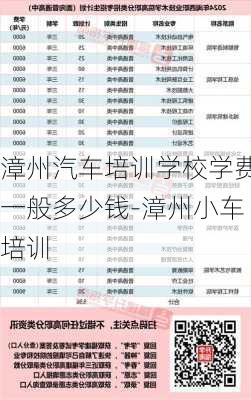 漳州汽车培训学校学费一般多少钱-漳州小车培训