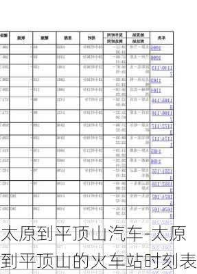 太原到平顶山汽车-太原到平顶山的火车站时刻表