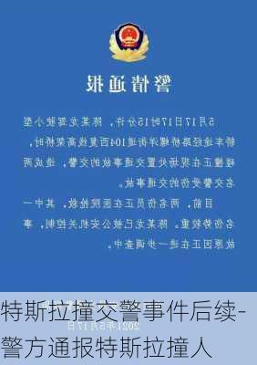 特斯拉撞交警事件后续-警方通报特斯拉撞人