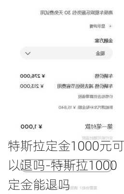 特斯拉定金1000元可以退吗-特斯拉1000定金能退吗