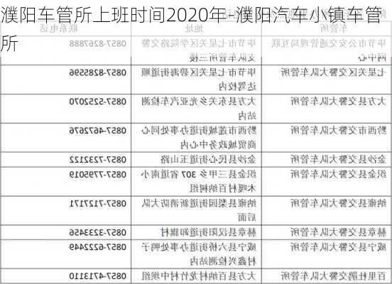 濮阳车管所上班时间2020年-濮阳汽车小镇车管所