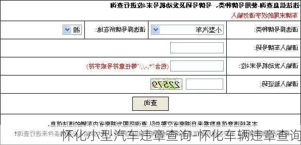 怀化小型汽车违章查询-怀化车辆违章查询